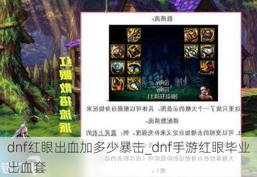 dnf红眼出血加多少暴击_dnf手游红眼毕业出血套