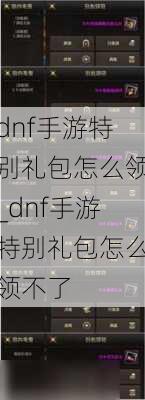 dnf手游特别礼包怎么领_dnf手游特别礼包怎么领不了