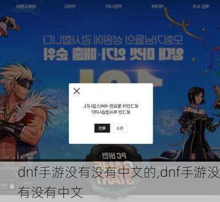dnf手游没有没有中文的,dnf手游没有没有中文