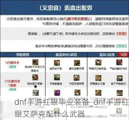 dnf手游红眼毕业装备_dnf手游红眼艾萨克配什么武器