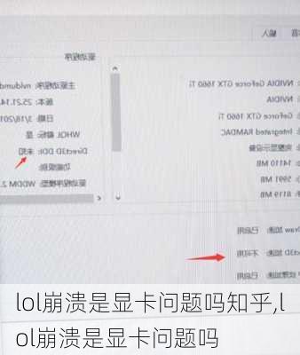 lol崩溃是显卡问题吗知乎,lol崩溃是显卡问题吗