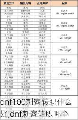 dnf100刺客转职什么好,dnf刺客转职哪个