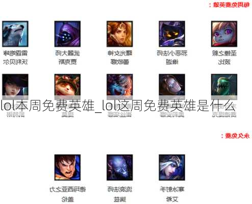 lol本周免费英雄_lol这周免费英雄是什么