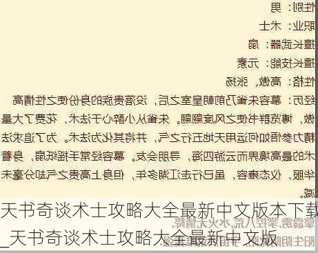 天书奇谈术士攻略大全最新中文版本下载_天书奇谈术士攻略大全最新中文版