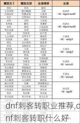 dnf刺客转职业推荐,dnf刺客转职什么好