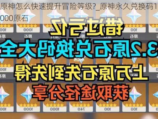 原神怎么快速提升冒险等级?_原神永久兑换码10000原石