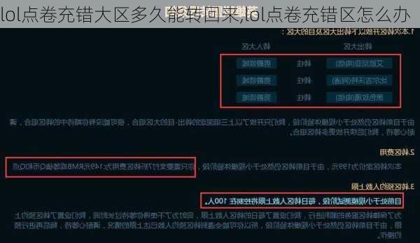 lol点卷充错大区多久能转回来,lol点卷充错区怎么办