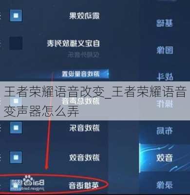 王者荣耀语音改变_王者荣耀语音变声器怎么弄