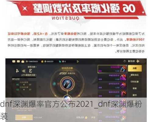 dnf深渊爆率官方公布2021_dnf深渊爆粉装