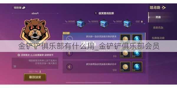 金铲铲俱乐部有什么用_金铲铲俱乐部会员