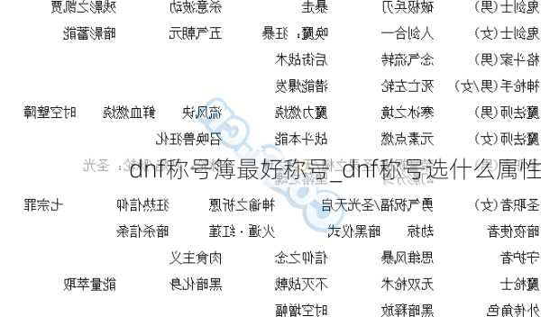 dnf称号簿最好称号_dnf称号选什么属性