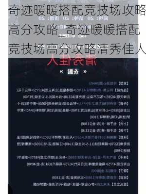 奇迹暖暖搭配竞技场攻略高分攻略_奇迹暖暖搭配竞技场高分攻略清秀佳人