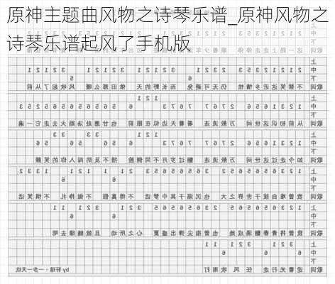 原神主题曲风物之诗琴乐谱_原神风物之诗琴乐谱起风了手机版