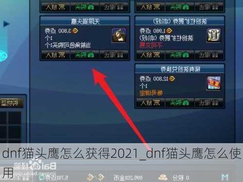 dnf猫头鹰怎么获得2021_dnf猫头鹰怎么使用