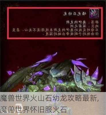 魔兽世界火山石幼龙攻略最新,魔兽世界怀旧服火石