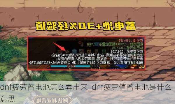 dnf疲劳蓄电池怎么弄出来_dnf疲劳值蓄电池是什么意思