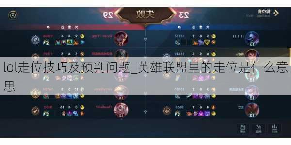 lol走位技巧及预判问题_英雄联盟里的走位是什么意思