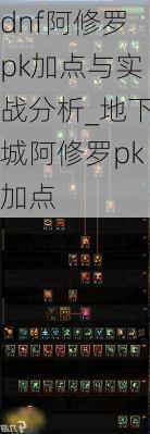 dnf阿修罗pk加点与实战分析_地下城阿修罗pk加点