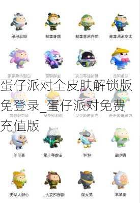 蛋仔派对全皮肤解锁版免登录_蛋仔派对免费充值版