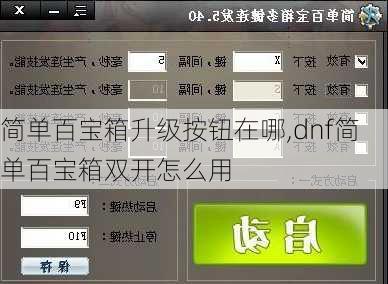 简单百宝箱升级按钮在哪,dnf简单百宝箱双开怎么用