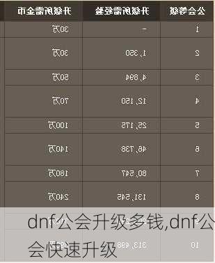 dnf公会升级多钱,dnf公会快速升级