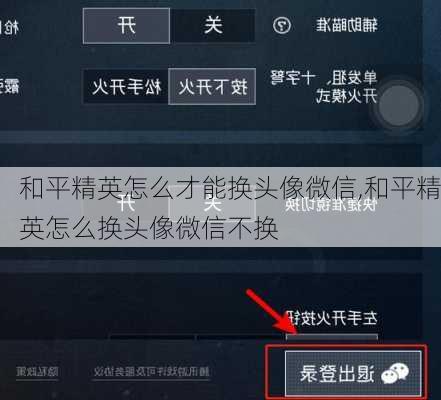 和平精英怎么才能换头像微信,和平精英怎么换头像微信不换