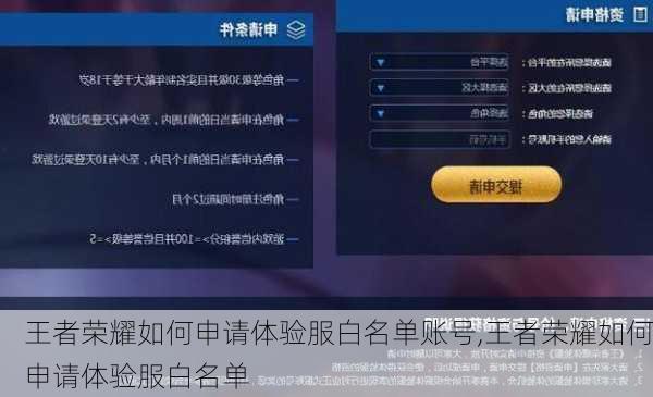 王者荣耀如何申请体验服白名单账号,王者荣耀如何申请体验服白名单