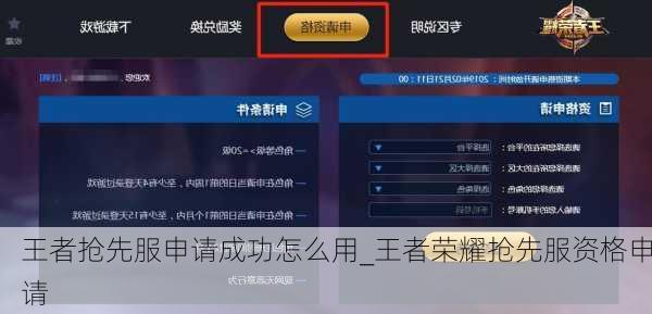 王者抢先服申请成功怎么用_王者荣耀抢先服资格申请