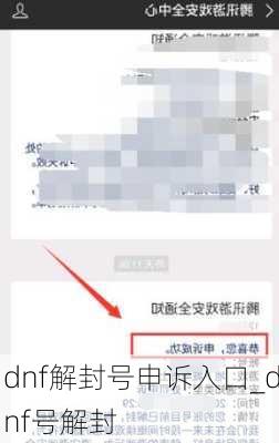 dnf解封号申诉入口_dnf号解封