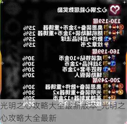 光明之心攻略大全最新版本_光明之心攻略大全最新