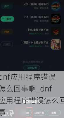 dnf应用程序错误怎么回事啊_dnf应用程序错误怎么回事