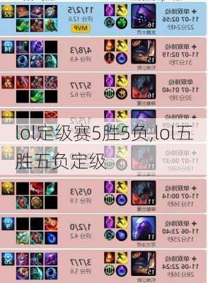 lol定级赛5胜5负,lol五胜五负定级