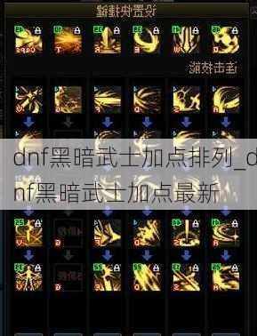 dnf黑暗武士加点排列_dnf黑暗武士加点最新