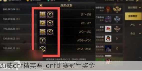 助威dnf精英赛_dnf比赛冠军奖金