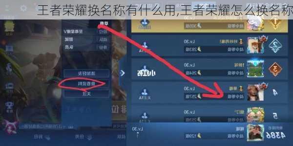 王者荣耀换名称有什么用,王者荣耀怎么换名称