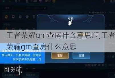 王者荣耀gm查房什么意思啊,王者荣耀gm查房什么意思