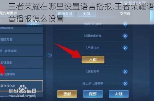 王者荣耀在哪里设置语言播报,王者荣耀语音播报怎么设置