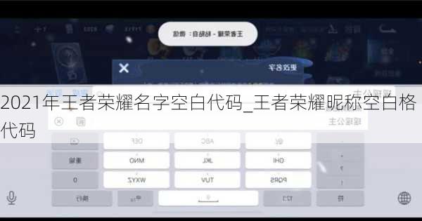 2021年王者荣耀名字空白代码_王者荣耀昵称空白格代码