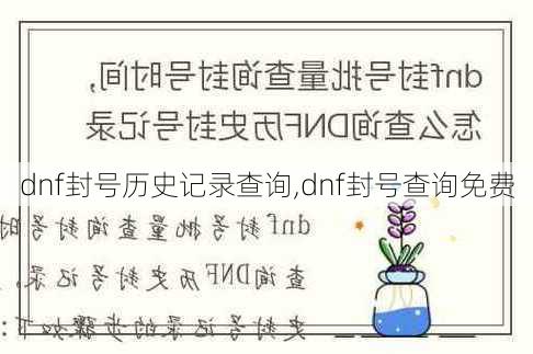 dnf封号历史记录查询,dnf封号查询免费