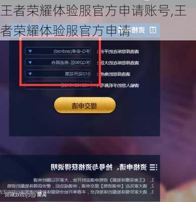 王者荣耀体验服官方申请账号,王者荣耀体验服官方申请