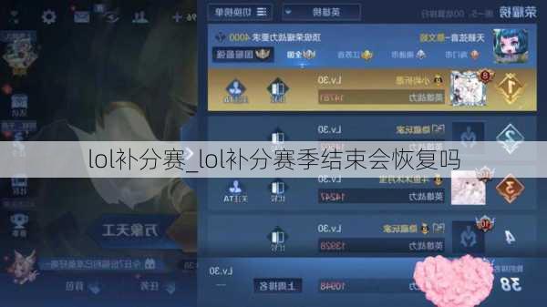 lol补分赛_lol补分赛季结束会恢复吗