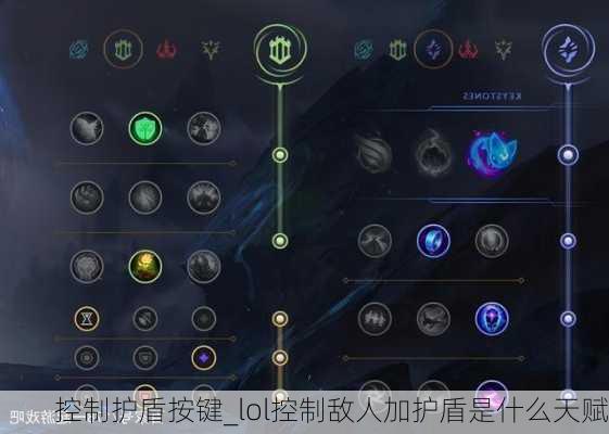 控制护盾按键_lol控制敌人加护盾是什么天赋