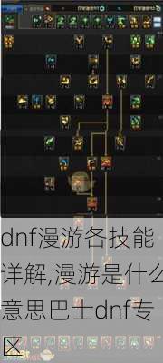 dnf漫游各技能详解,漫游是什么意思巴士dnf专区