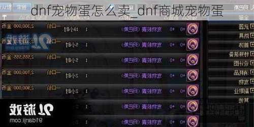 dnf宠物蛋怎么卖_dnf商城宠物蛋