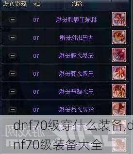 dnf70级穿什么装备,dnf70级装备大全