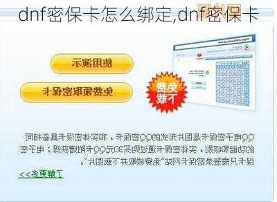 dnf密保卡怎么绑定,dnf密保卡