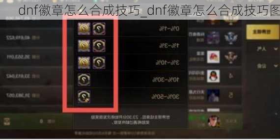 dnf徽章怎么合成技巧_dnf徽章怎么合成技巧图