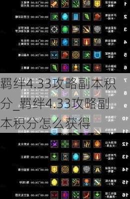 羁绊4.33攻略副本积分_羁绊4.33攻略副本积分怎么获得