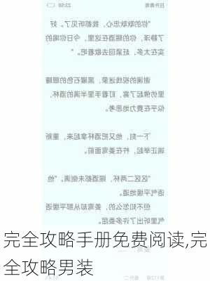 完全攻略手册免费阅读,完全攻略男装