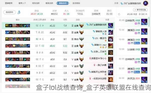 盒子lol战绩查询_盒子英雄联盟在线查询